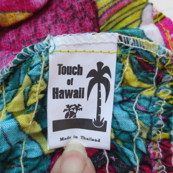New Touch of Hawaii Yellow Tropical Beach Lounge Halter Top Wrap Pants Set OSM - Picture 8 of 10